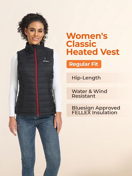 ORORO Women's Lightweight Heated Vest with Battery Pack