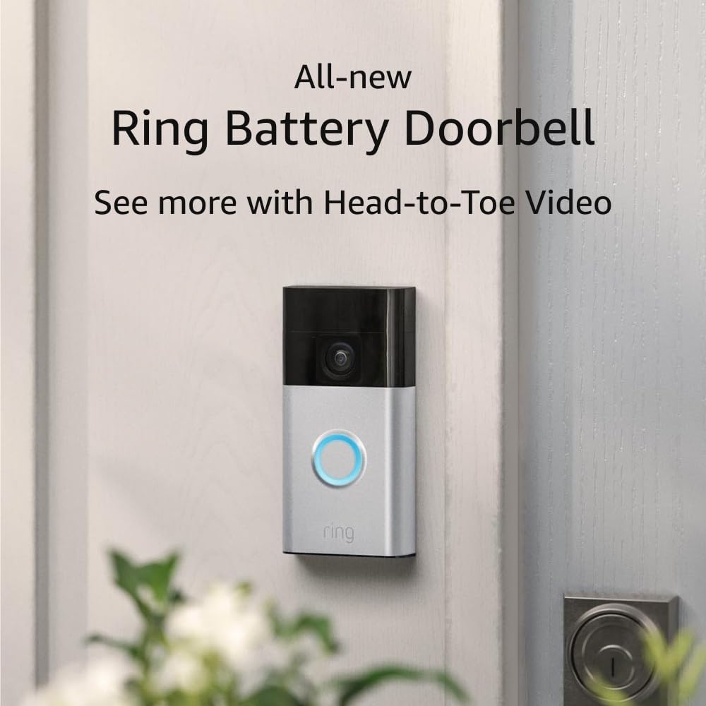 Ring Battery Doorbell : Head-to-Toe Video, 2-Way Talk, Motion Alerts - Satin Nickel