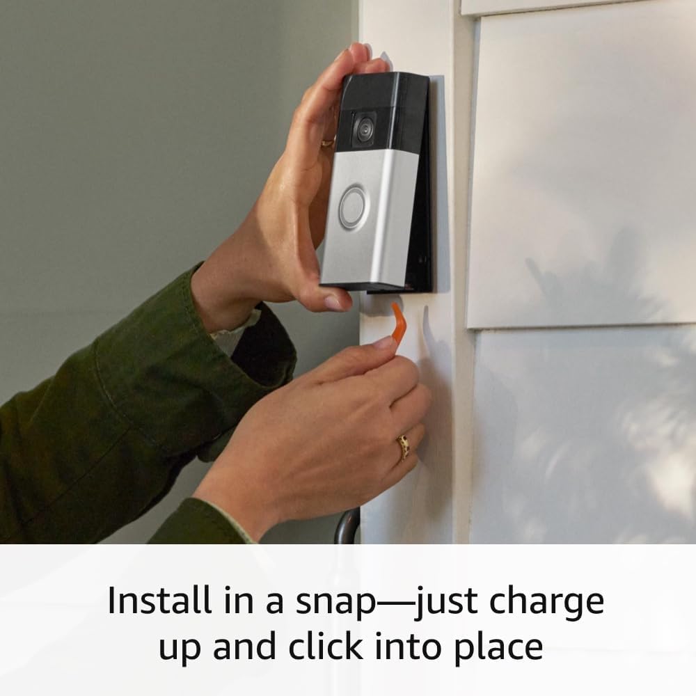 Ring Battery Doorbell : Head-to-Toe Video, 2-Way Talk, Motion Alerts - Satin Nickel
