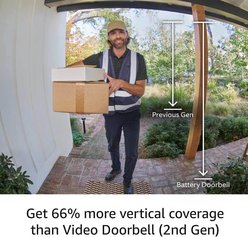 Ring Battery Doorbell : Head-to-Toe Video, 2-Way Talk, Motion Alerts - Satin Nickel