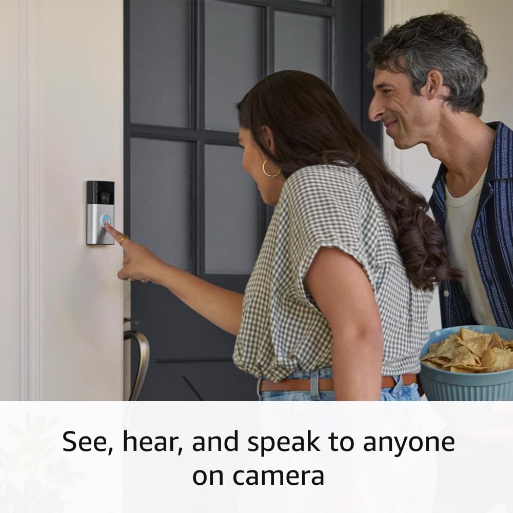 Ring Battery Doorbell : Head-to-Toe Video, 2-Way Talk, Motion Alerts - Satin Nickel
