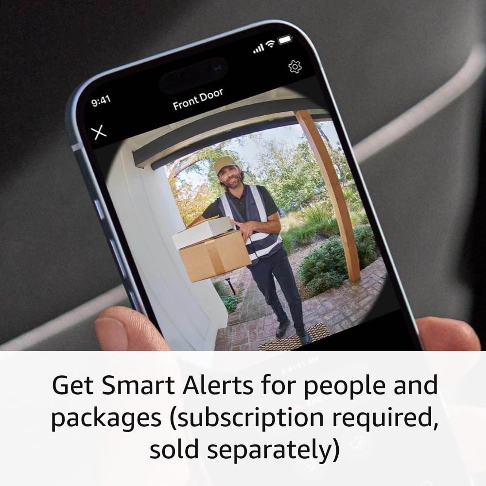 Ring Battery Doorbell : Head-to-Toe Video, 2-Way Talk, Motion Alerts - Satin Nickel