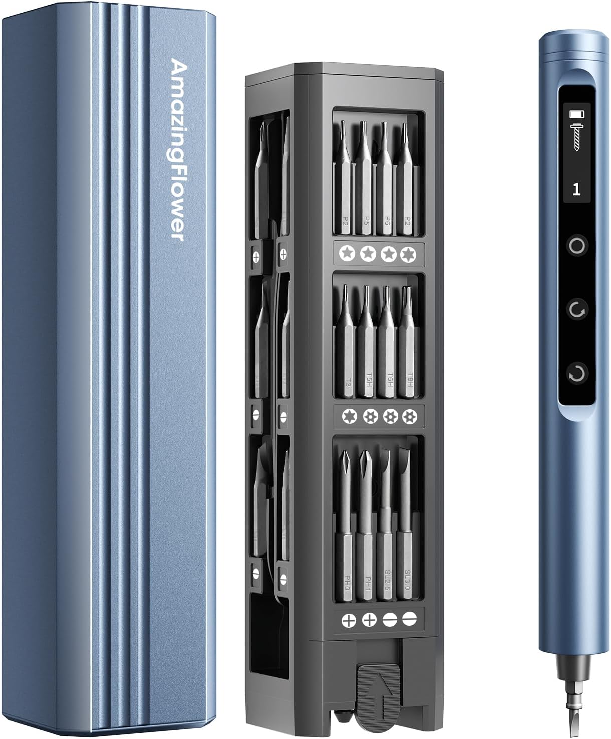 All-in-One Cordless Screwdriver Kit: 42 Bits, 5 Torque, Magnetic Case! 📦