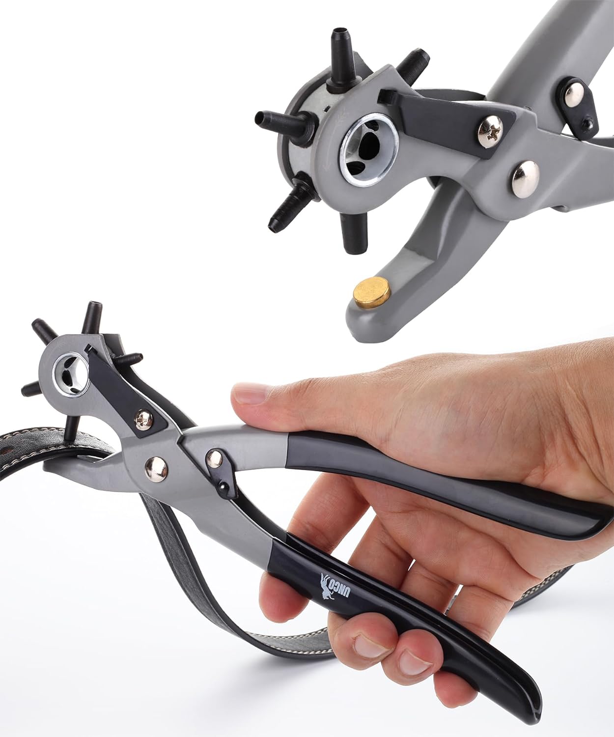 Adjustable Leather Hole Punch Tool - Multiple Sizes for Belts & More