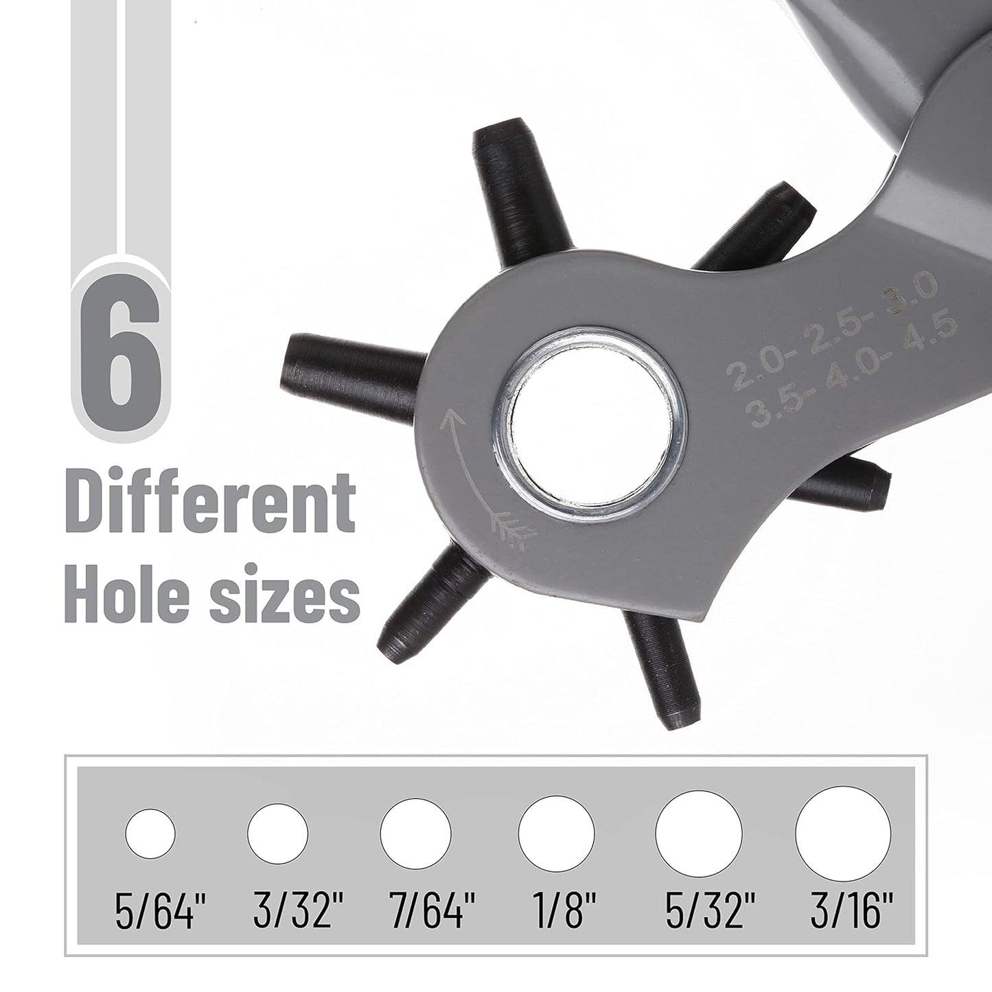 Adjustable Leather Hole Punch Tool - Multiple Sizes for Belts & More
