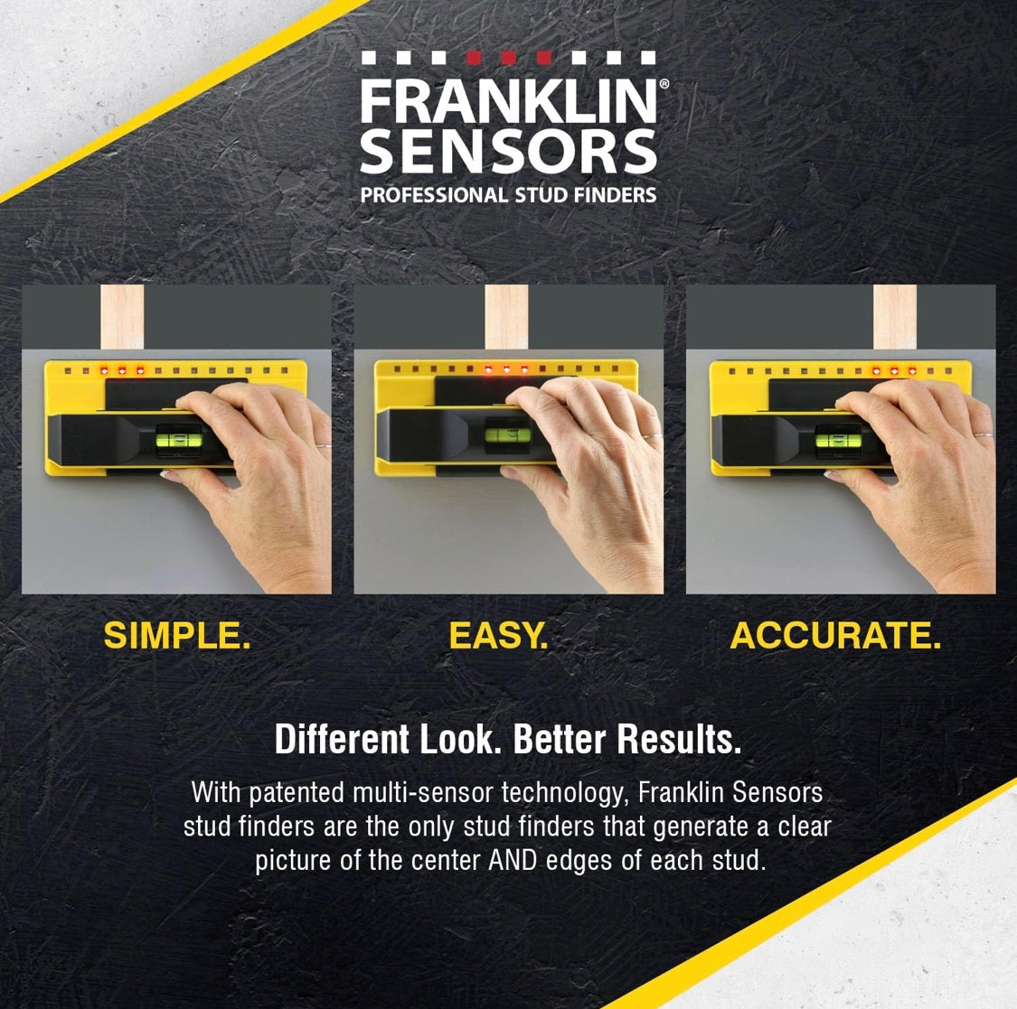 Franklin Sensors ProSensor 710+ 13-Sensor Stud Finder: Accurate Wood & Metal Detection, Built-in Level