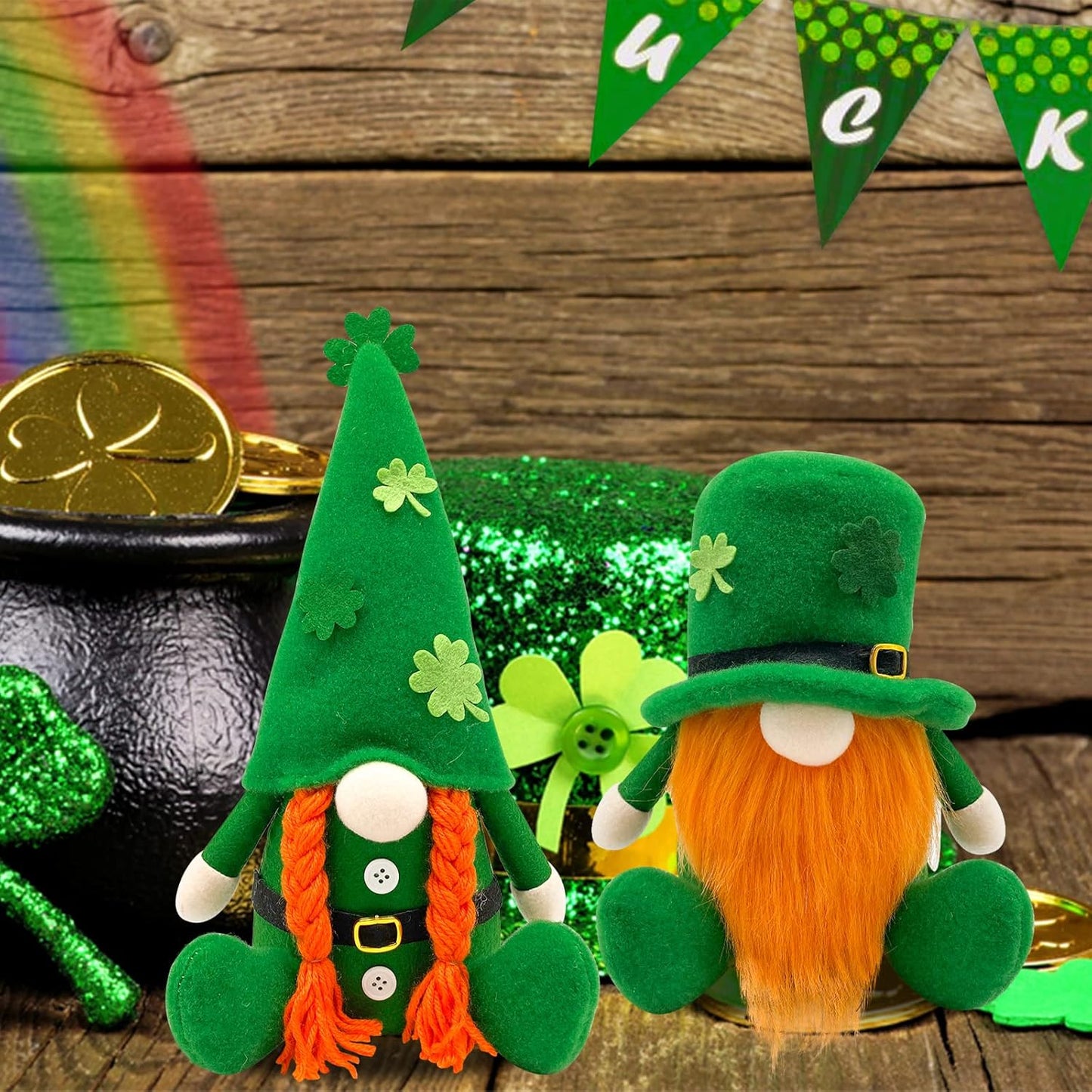 St Patricks Day Decorations Gnome Plush Home Table Ornament Decor Green Irish Faceless St Patricks Day Gnome for St Patricks Day Gifts Faceless Dwarf Swedish Leprechaun